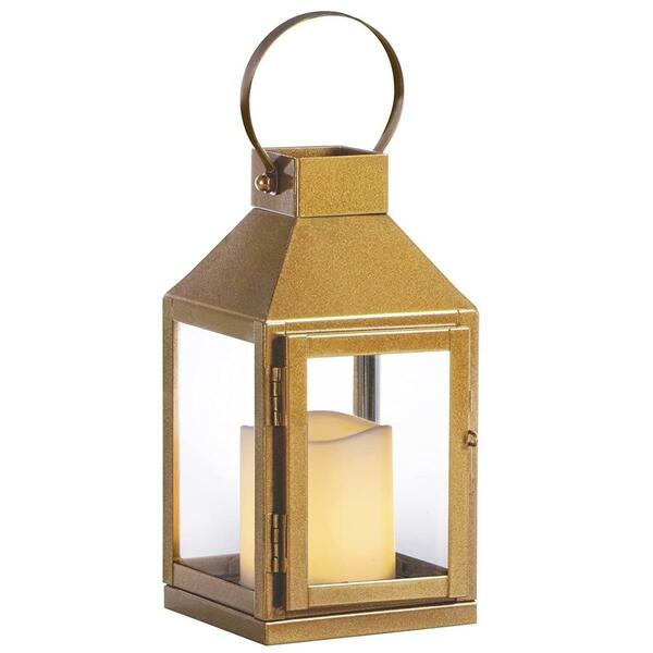 Sterno Home 8 in. LED Lantern, Gold 102388